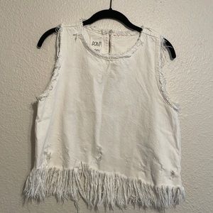 Distressed Crop Tank